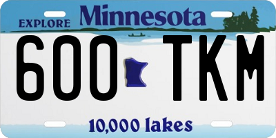 MN license plate 600TKM