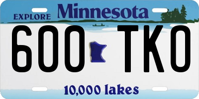 MN license plate 600TKO