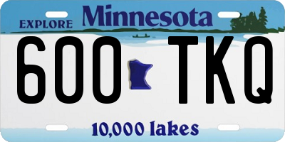 MN license plate 600TKQ