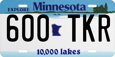 MN license plate 600TKR