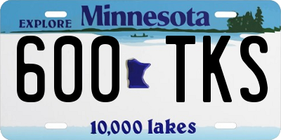 MN license plate 600TKS