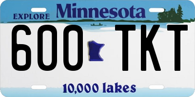 MN license plate 600TKT