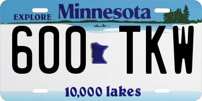 MN license plate 600TKW