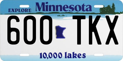 MN license plate 600TKX