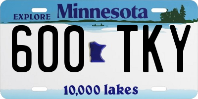 MN license plate 600TKY