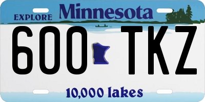 MN license plate 600TKZ