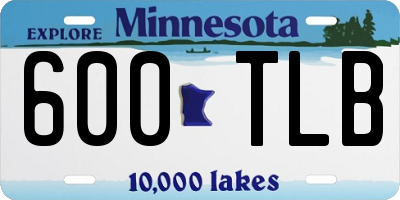 MN license plate 600TLB