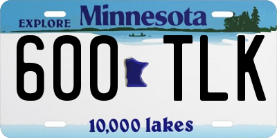MN license plate 600TLK