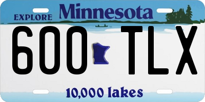 MN license plate 600TLX