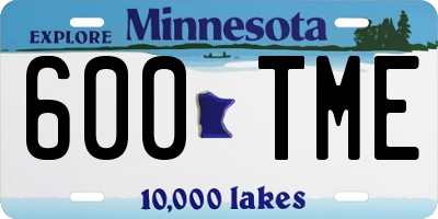 MN license plate 600TME