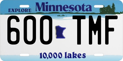 MN license plate 600TMF