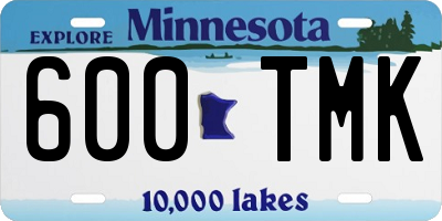 MN license plate 600TMK
