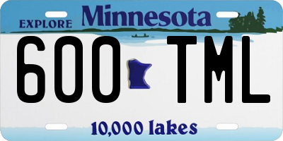 MN license plate 600TML