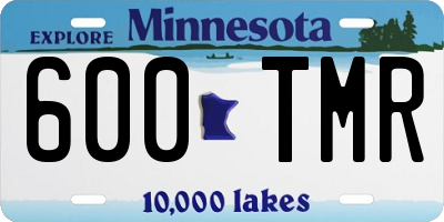 MN license plate 600TMR