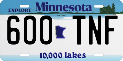 MN license plate 600TNF