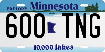 MN license plate 600TNG