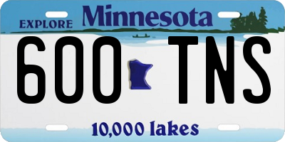 MN license plate 600TNS