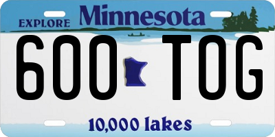 MN license plate 600TOG