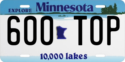 MN license plate 600TOP
