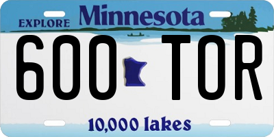 MN license plate 600TOR
