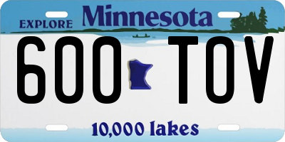 MN license plate 600TOV