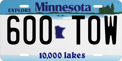 MN license plate 600TOW