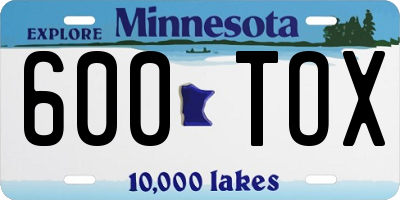 MN license plate 600TOX