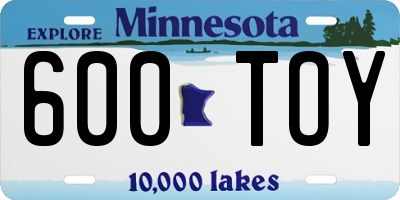 MN license plate 600TOY