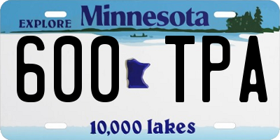 MN license plate 600TPA