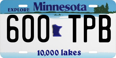 MN license plate 600TPB