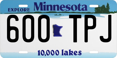 MN license plate 600TPJ