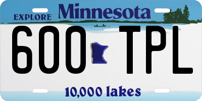 MN license plate 600TPL