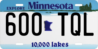 MN license plate 600TQL