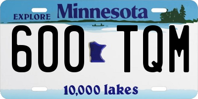MN license plate 600TQM