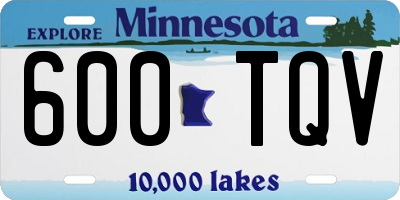 MN license plate 600TQV