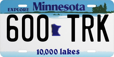 MN license plate 600TRK