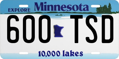MN license plate 600TSD