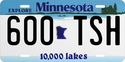 MN license plate 600TSH