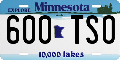 MN license plate 600TSO