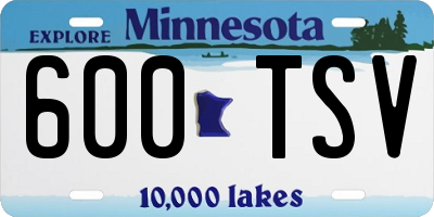 MN license plate 600TSV
