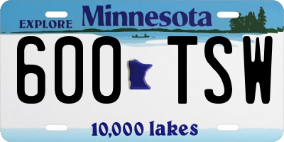 MN license plate 600TSW