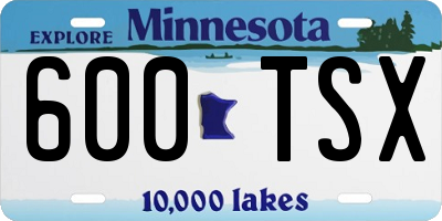 MN license plate 600TSX
