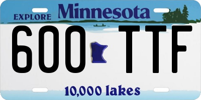 MN license plate 600TTF