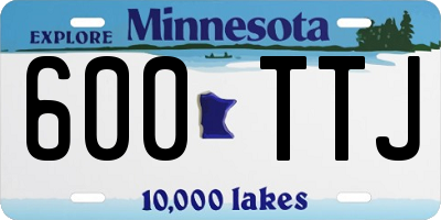 MN license plate 600TTJ