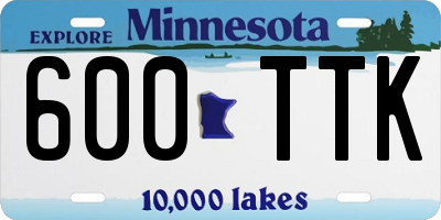 MN license plate 600TTK
