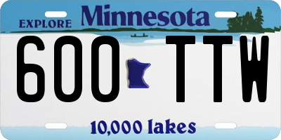 MN license plate 600TTW