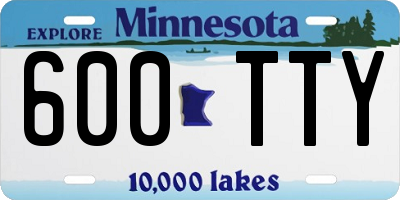 MN license plate 600TTY