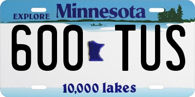 MN license plate 600TUS