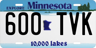 MN license plate 600TVK