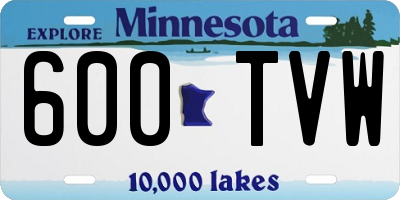 MN license plate 600TVW